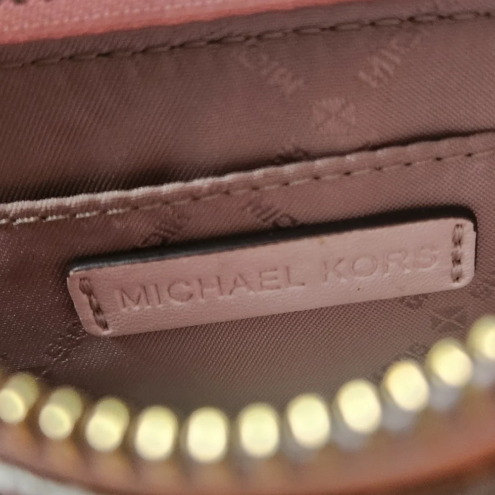 Michael Kors Beige Wristlet with Gold Chain